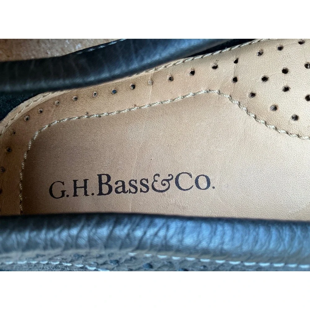 GH Bass‎ & Co Mens 10.5 M Black Leather Tassel Driving Moccasin Loafers Shoes